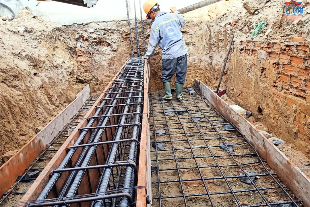Kiểm tra tổng thể trước khi đổ bê tông móng