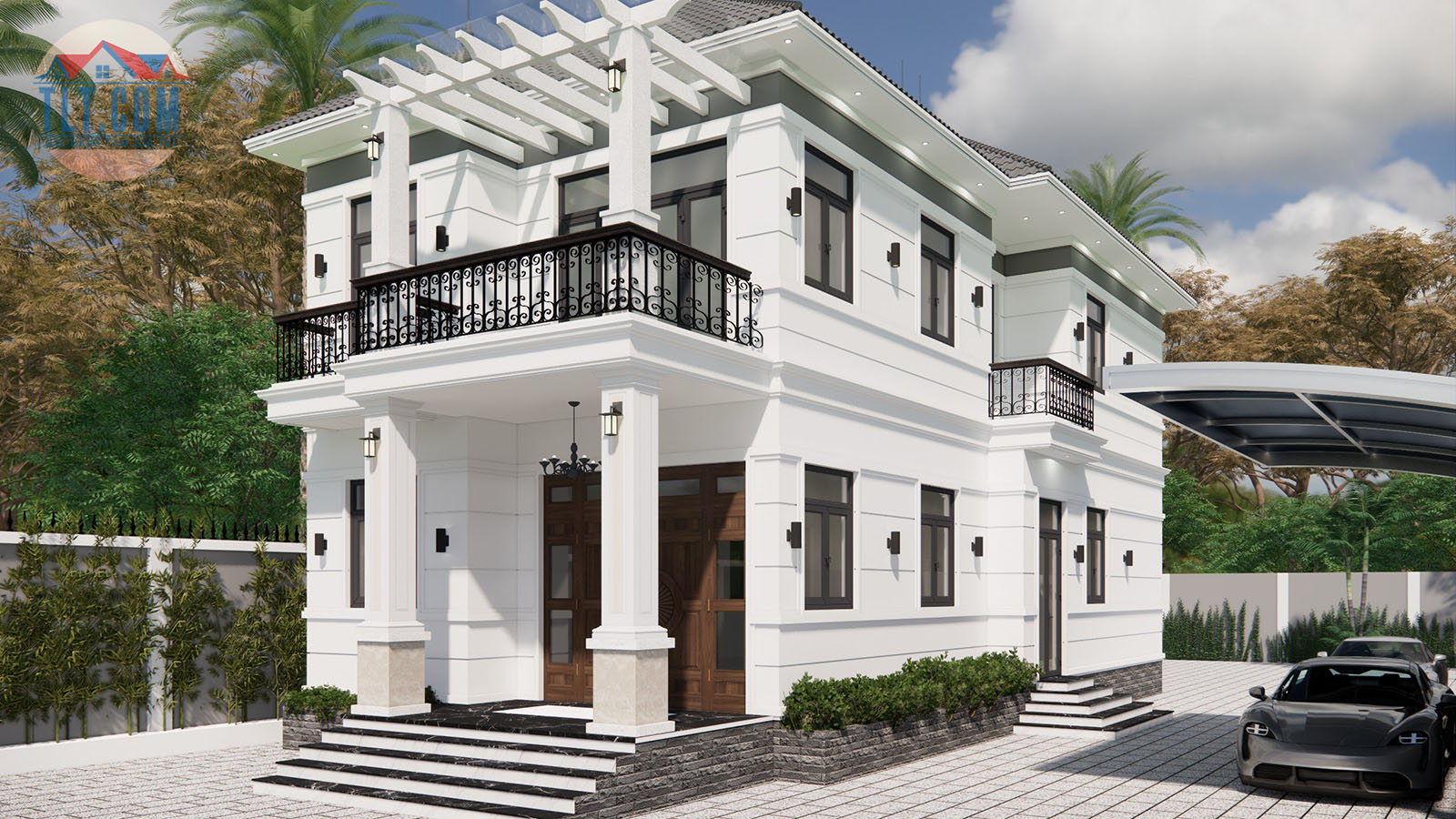 Nh&agrave; biệt thự 2 tầng