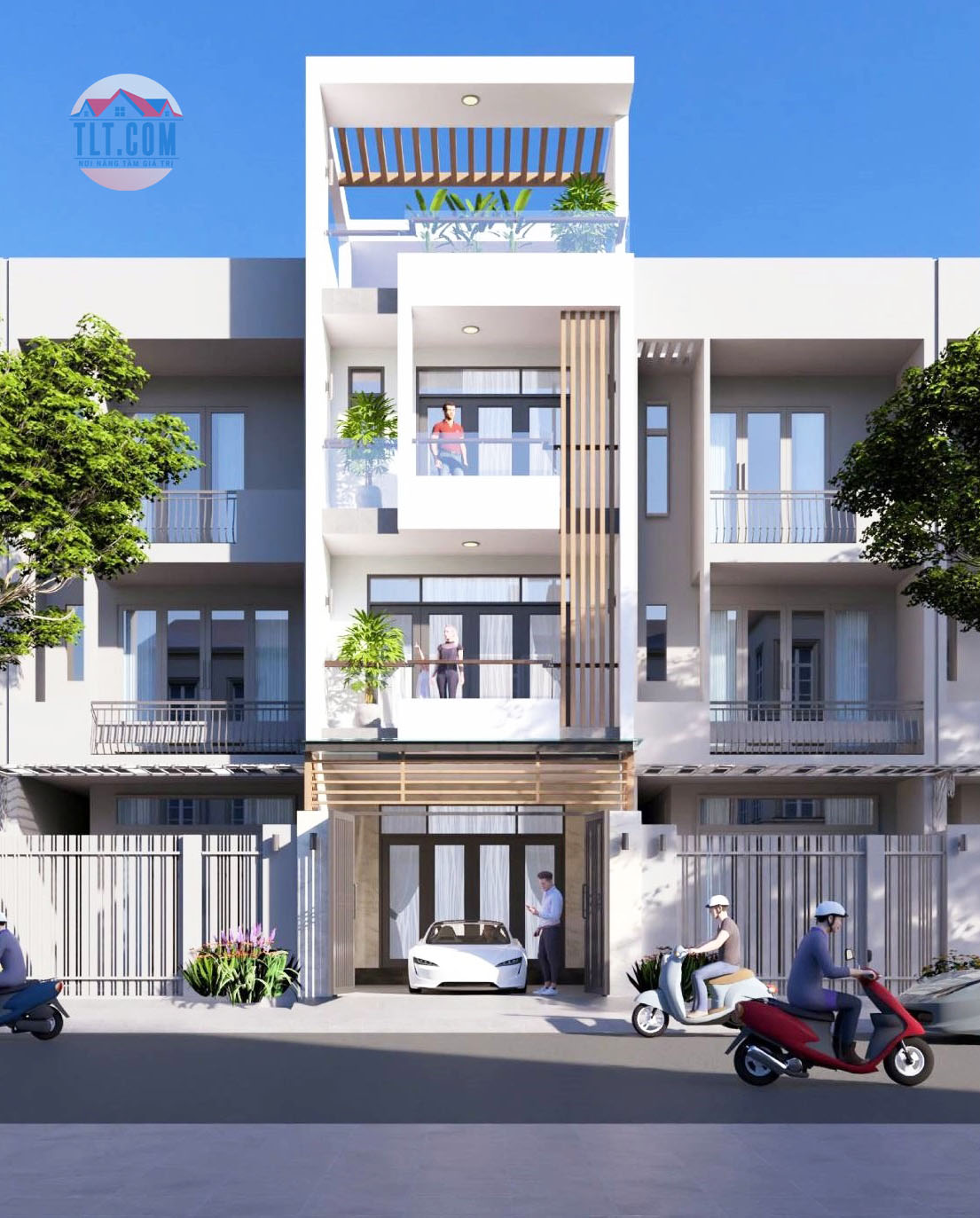 Nh&agrave; 1 trệt 2 lầu 1 tum