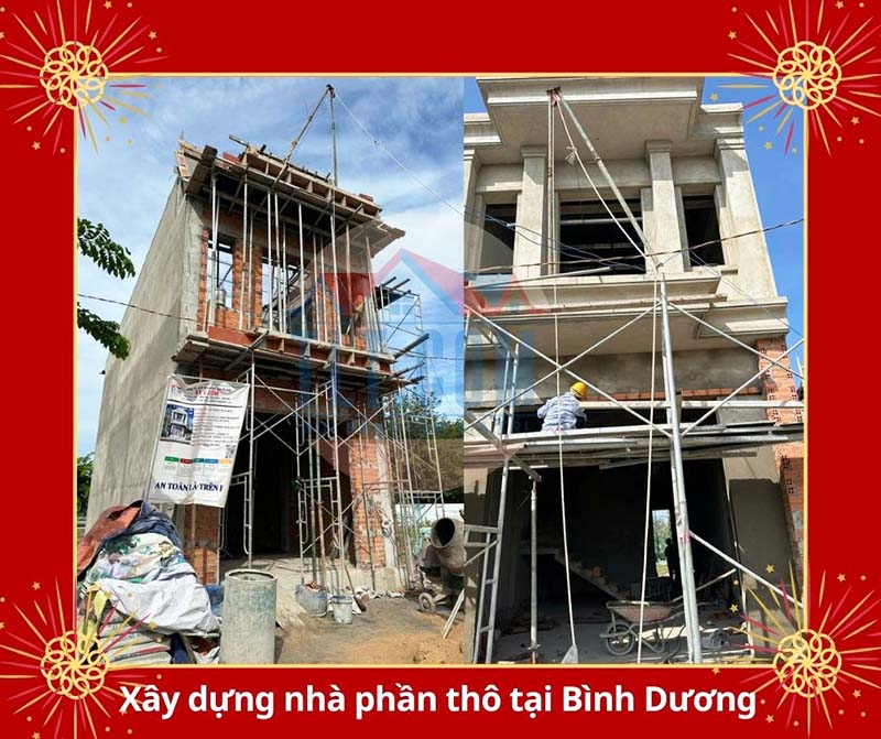 X&acirc;y dựng nh&agrave; phần th&ocirc; b&igrave;nh dương