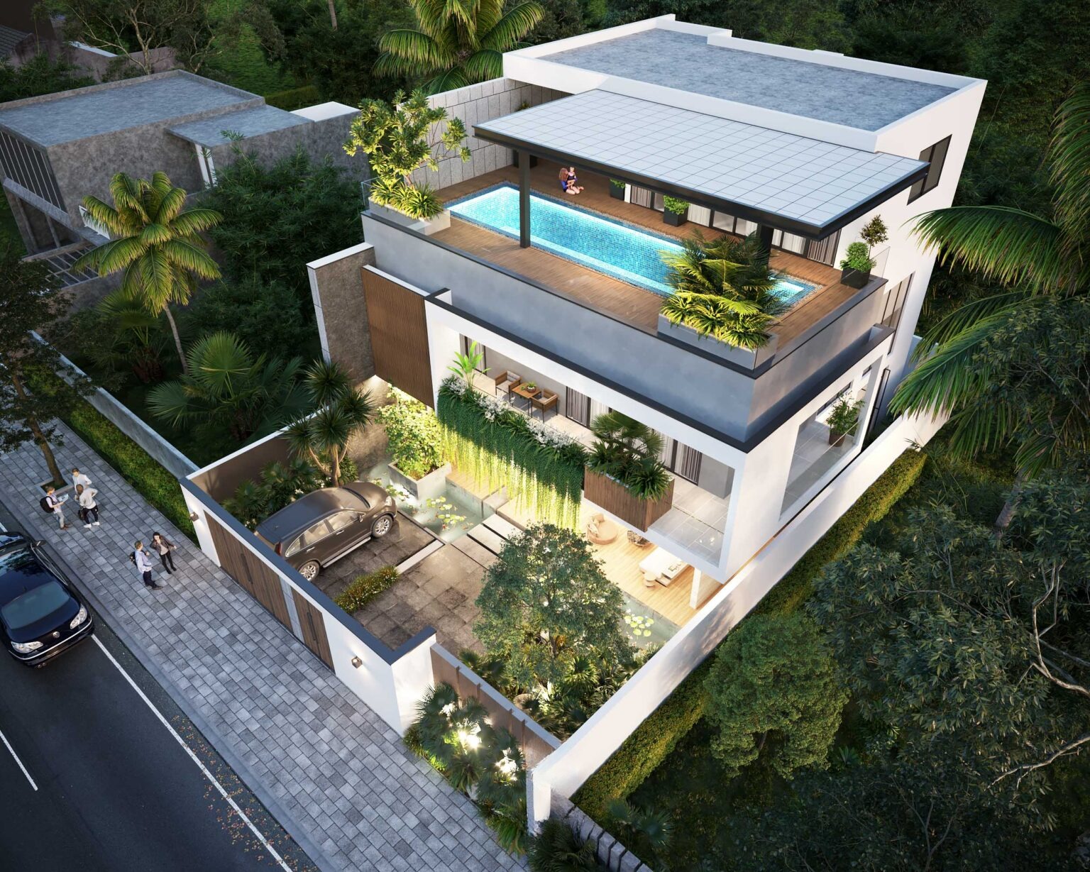 thiết kế biệt thự c&oacute; hồ bơi