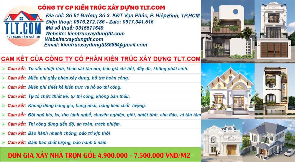 đơn giá xây nhà trọn gói