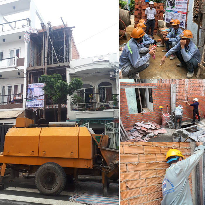 H&igrave;nh thi c&ocirc;ng x&acirc;y dựng nh&agrave; s&oacute;c trăng
