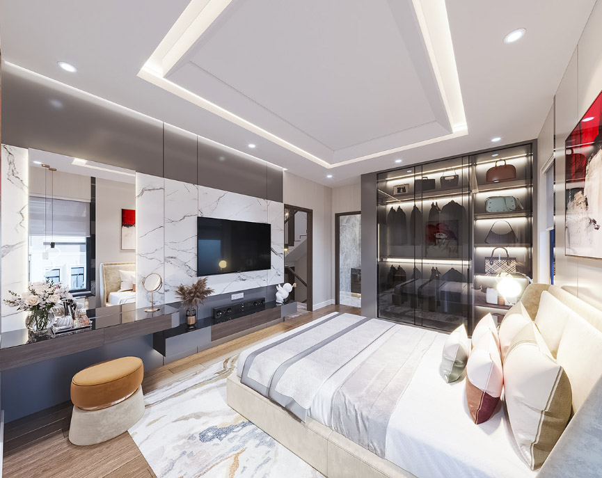 Kh&ocirc;ng gian nội thất ph&ograve;ng ngủ