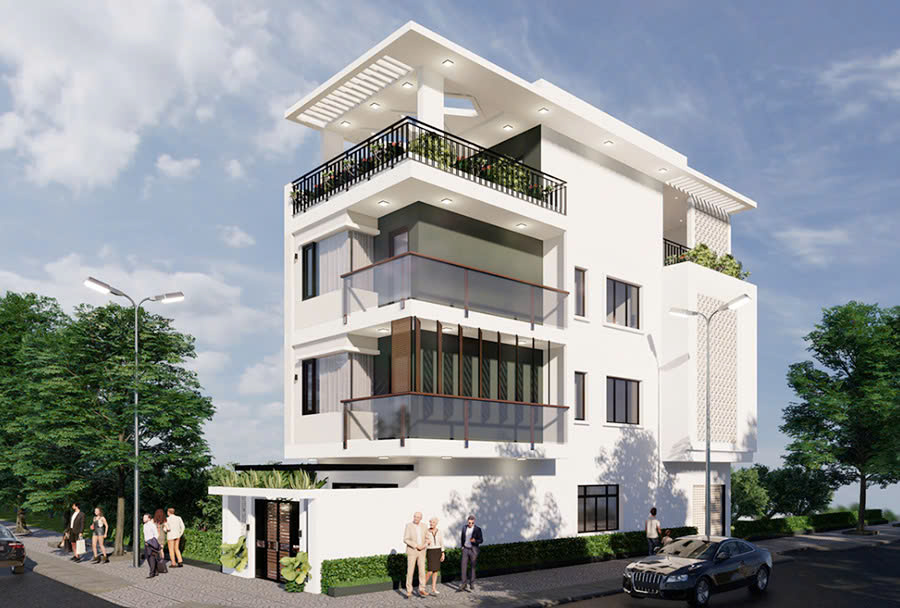 Mẫu biệt thự nh&agrave; 4 tầng