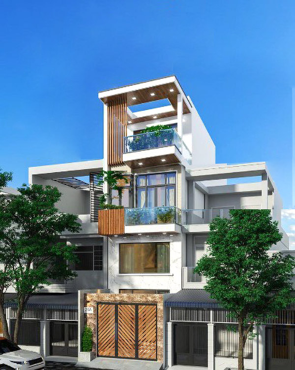 Nh&agrave; 4 tầng 100m2 phong c&aacute;ch hiện đại