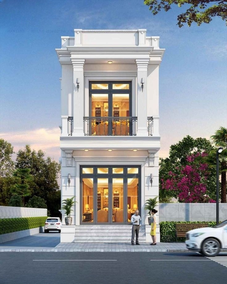 Nhà 1 trệt 1 lầu tân cổ điển