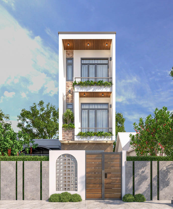 Mẫu nh&agrave; 1 trệt 2 lầu 4x17m