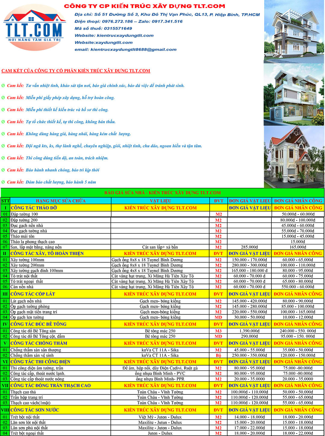 dịch vụ sửa chữa nh&agrave; trọn g&oacute;i