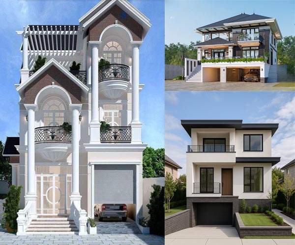 Mẫu nhà 2 tầng 1 hầm