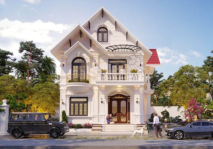 nhà 1 trệt 1 lầu mái thái có gác lửng