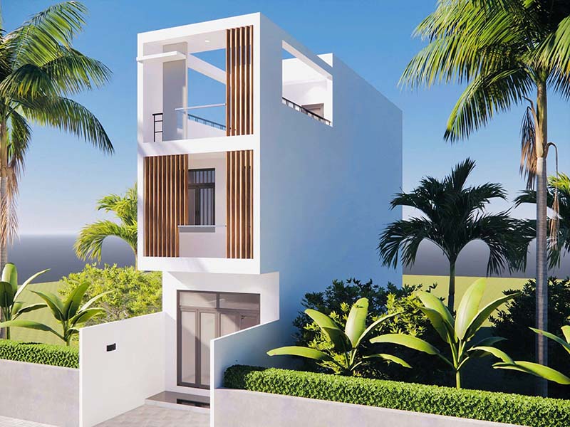 Nhà 1 trệt 1 lầu 1 tum