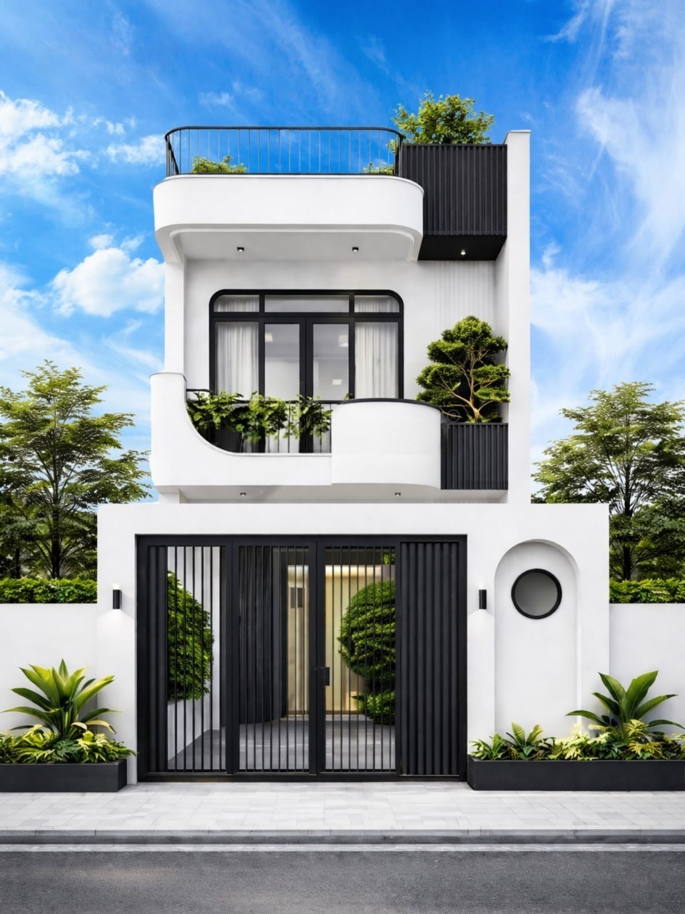 Mẫu nh&agrave; phố 1 trệt 1 lầu