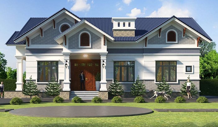 mẫu nh&agrave; cấp 4 s&acirc;n vườn