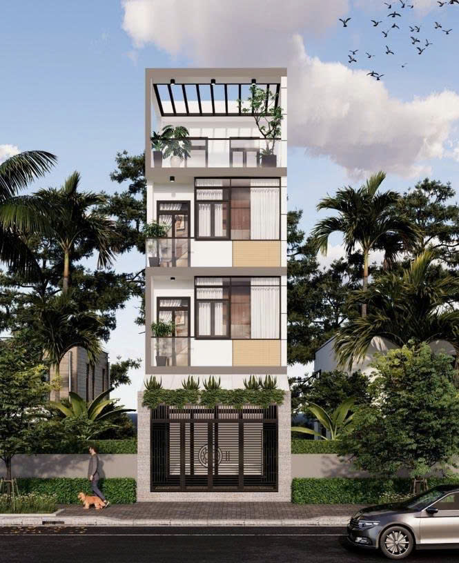 Mẫu nhà 1 trệt 2 lầu 1 tum