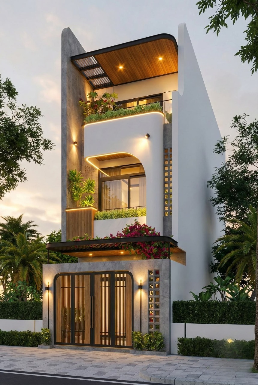 Nhà phố 1 trệt 2 lầu
