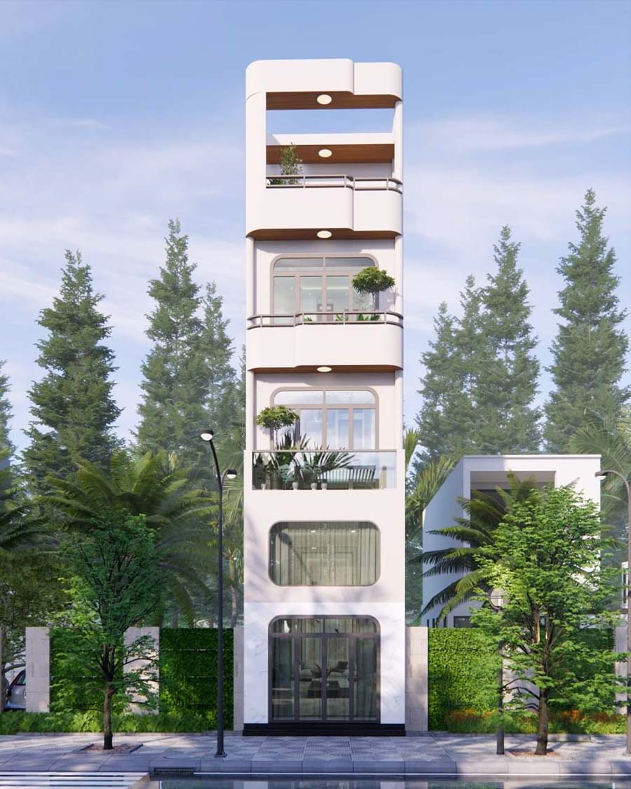 Nhà 1 trệt 1 lửng 2 lầu 1 tum