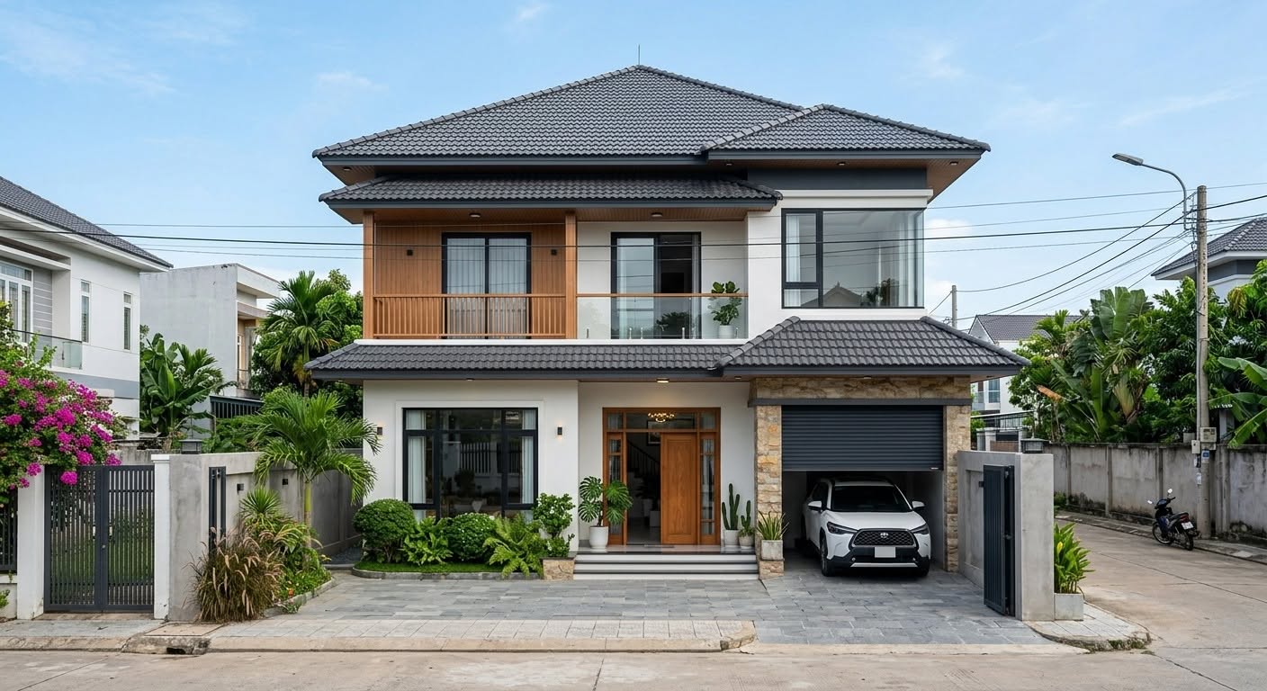 Biệt thự phố 2 tầng