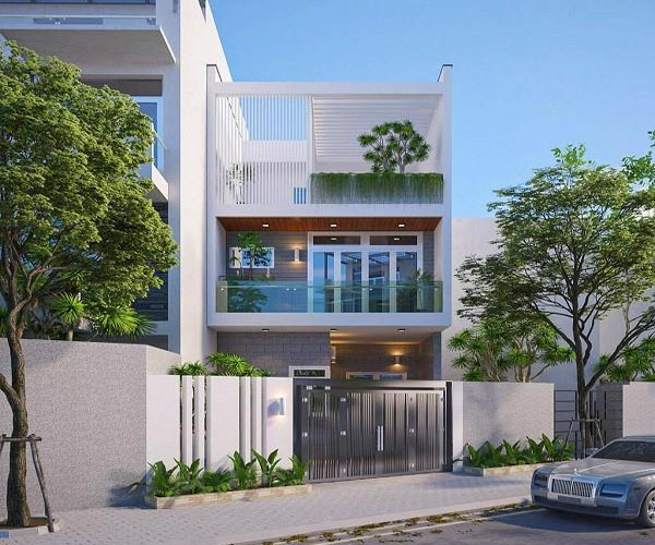 Mẫu nhà 3 tầng có gara xe cuốn hút hiện nay