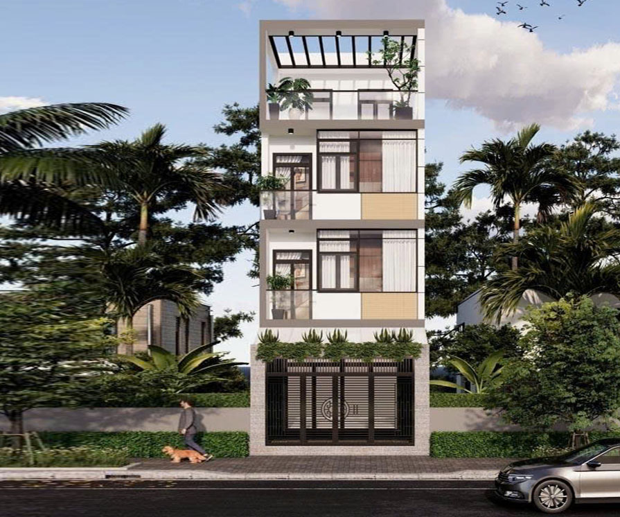 Mẫu nhà 1 trệt 2 lầu 1 tum 