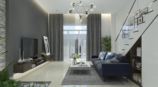 Thiết kế nội thất nhà 1 trệt 2 lầu – phòng khách