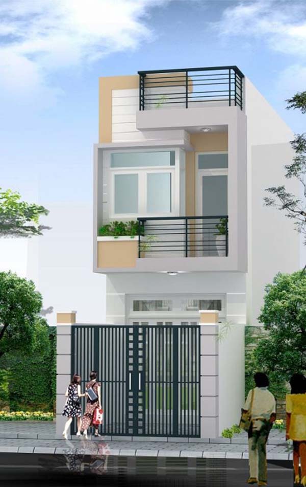 Mẫu nh&agrave; 1 trệt 1 lầu ( 2 tầng) hiện đại