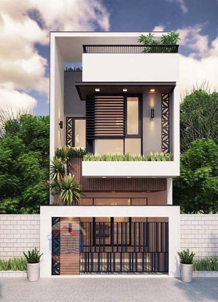 Mẫu nh&agrave; phố 2 tầng trọn g&oacute;i 
