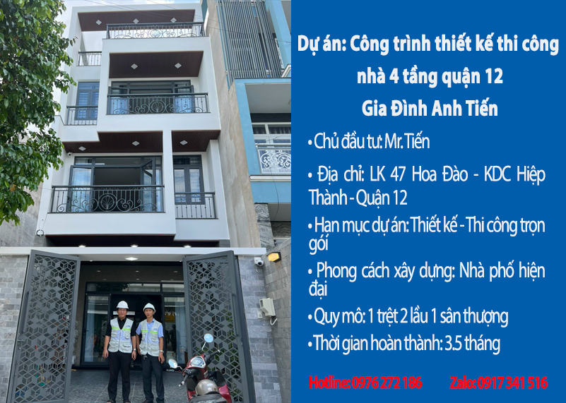 Dự án xây nhà trọn gói quận 12 TPHCM