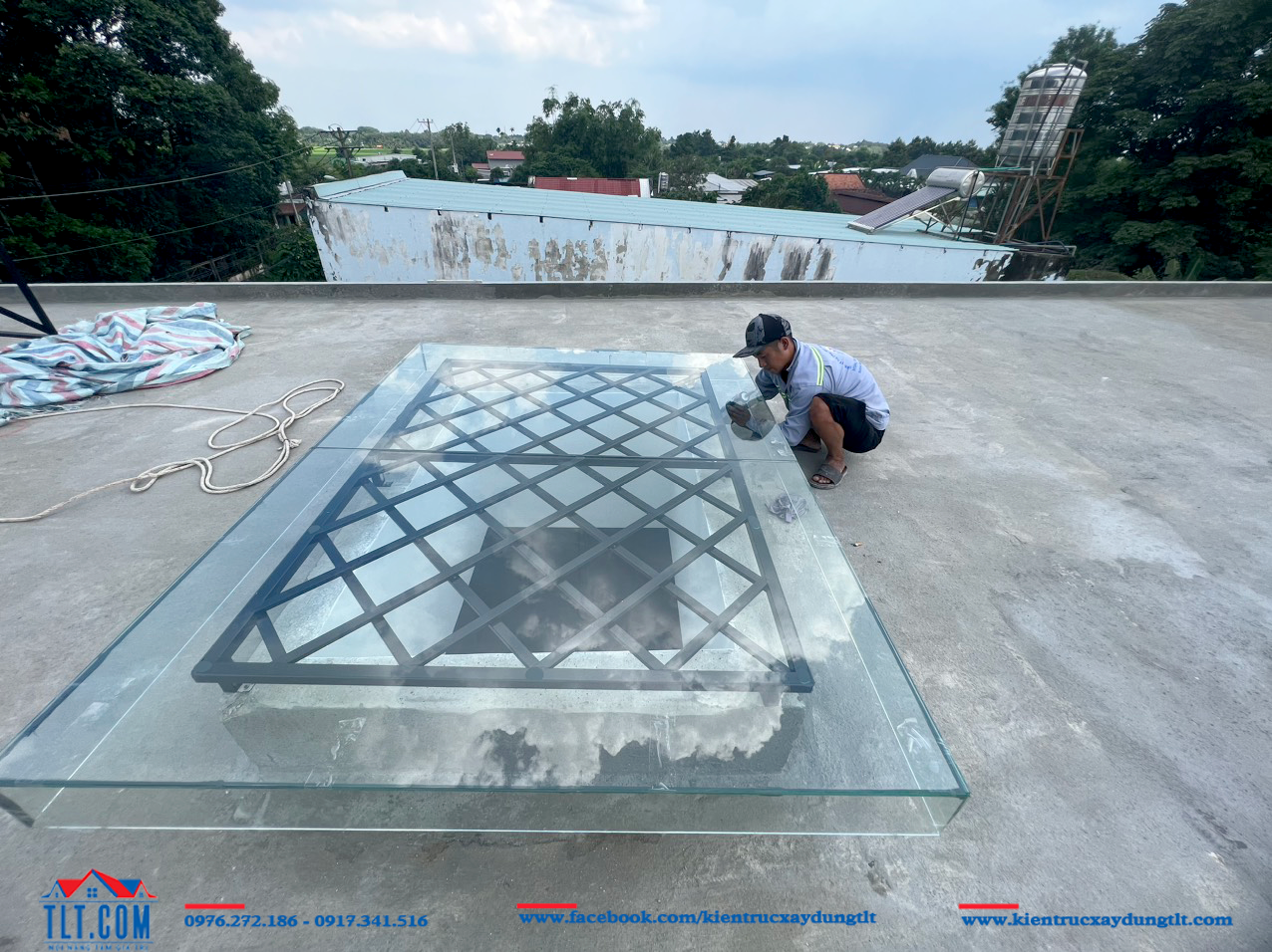 giếng trời nh&agrave; phố cấp 4