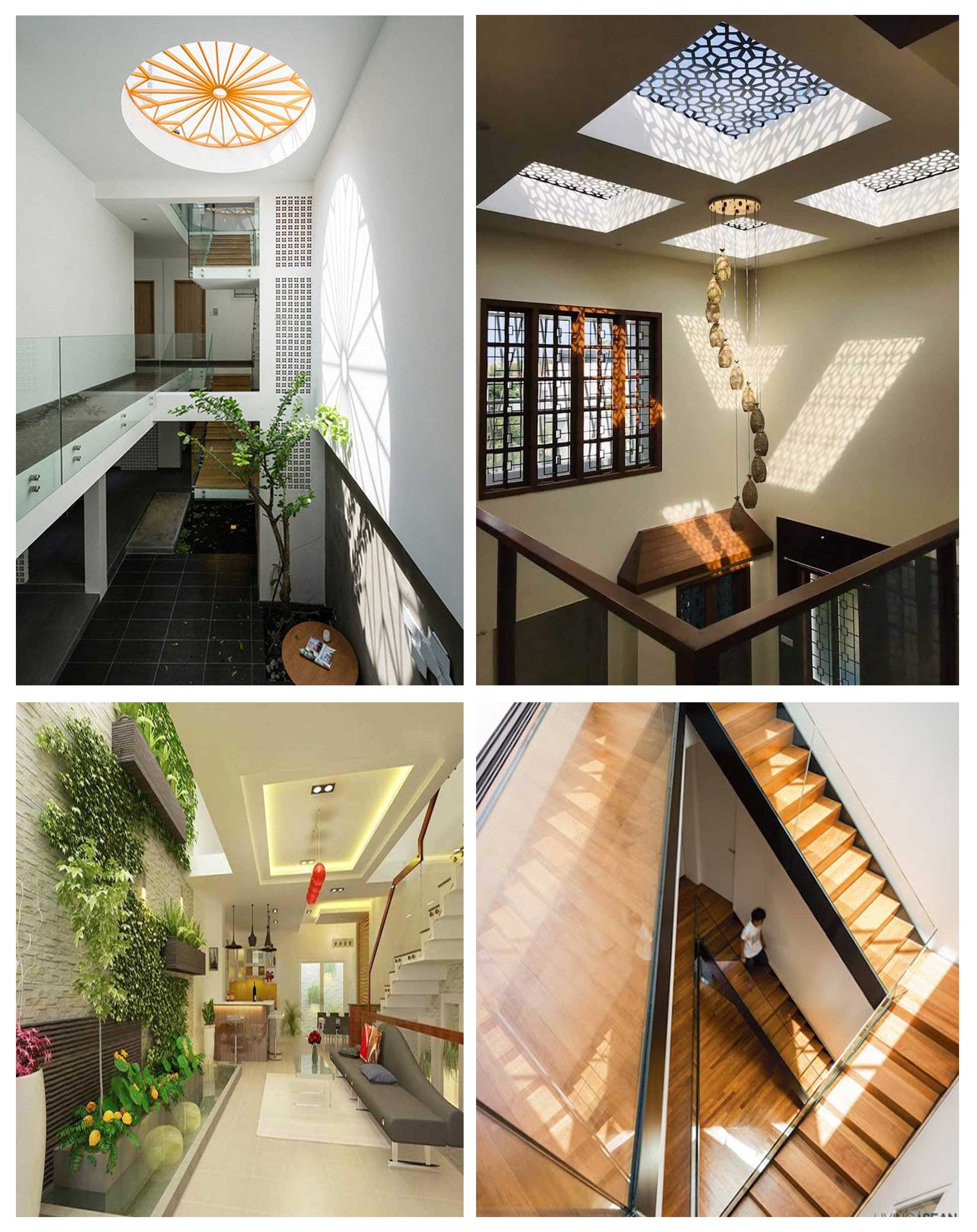 giếng trời nh&agrave; 2 tầng