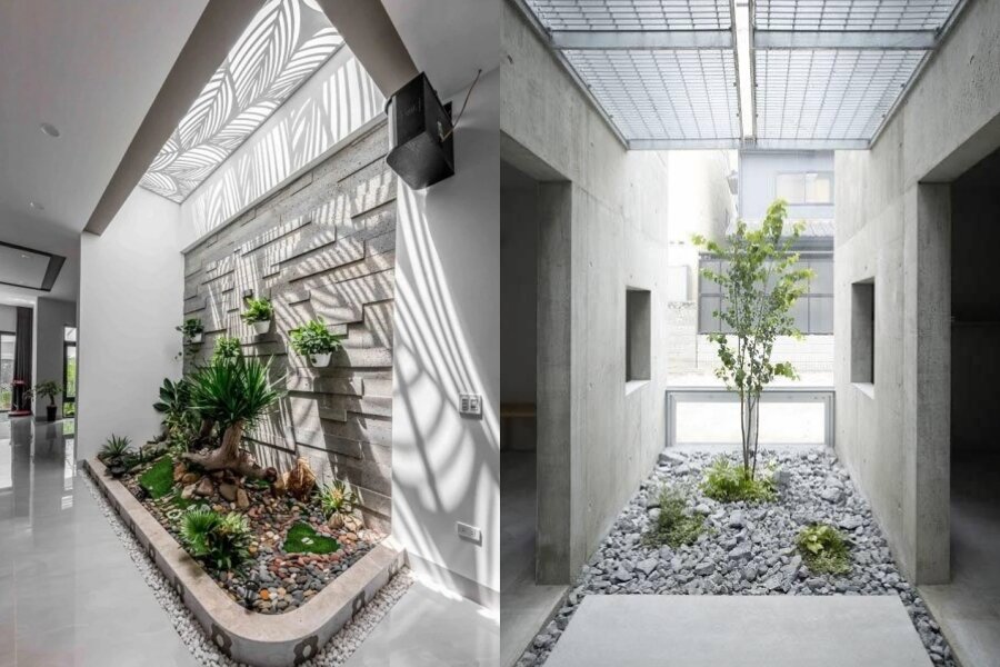 Giếng trời nh&agrave; phố hiện đại