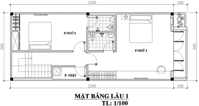 Bố tr&iacute; c&ocirc;ng năng mặt bằng tầng 1