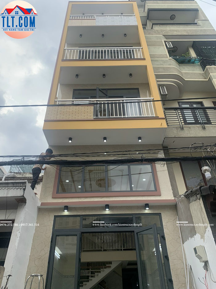 H&igrave;nh thi c&ocirc;ng thực tế Nh&agrave; 1 trệt 3 lầu m&agrave; TLT vừa ho&agrave;n thiện v&agrave; b&agrave;n giao cho kh&aacute;ch h&agrave;ng