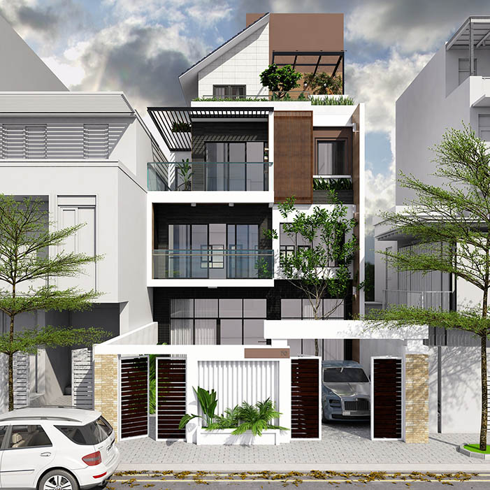 TLT thiết kế & thi c&ocirc;ng trọn g&oacute;i mẫu nh&agrave; 1 trệt 3 lầu