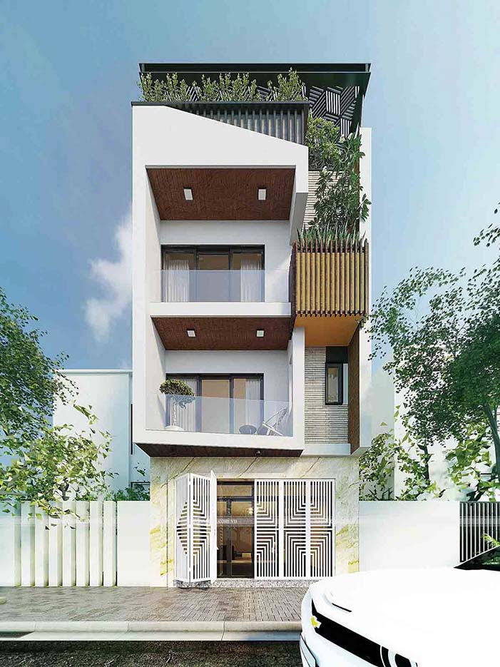 Mẫu Nh&agrave; Phố Đẹp 3 Tầng 6x18 Nha Trang-Mặt tiền