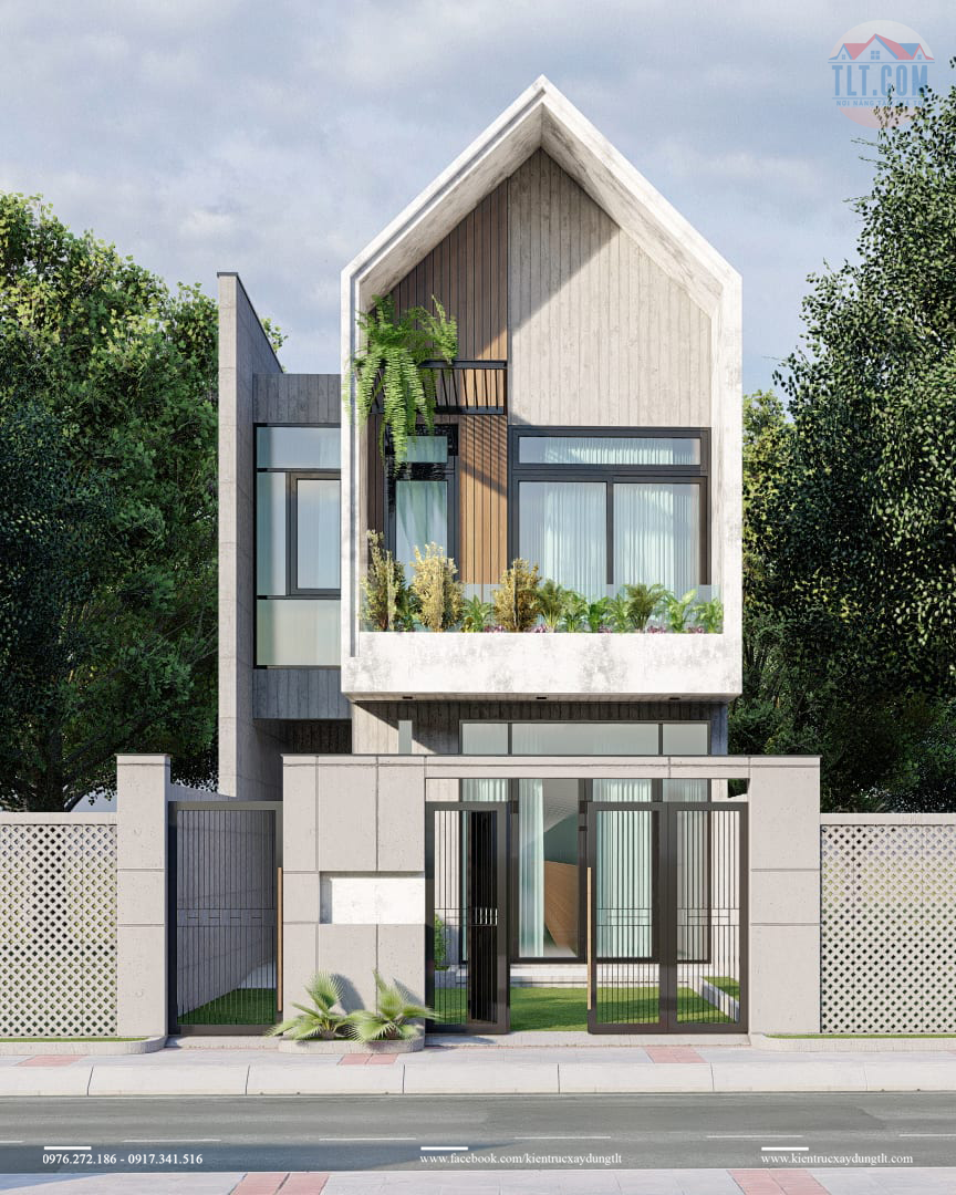 Mẫu nh&agrave; ống 2 tầng đẹp