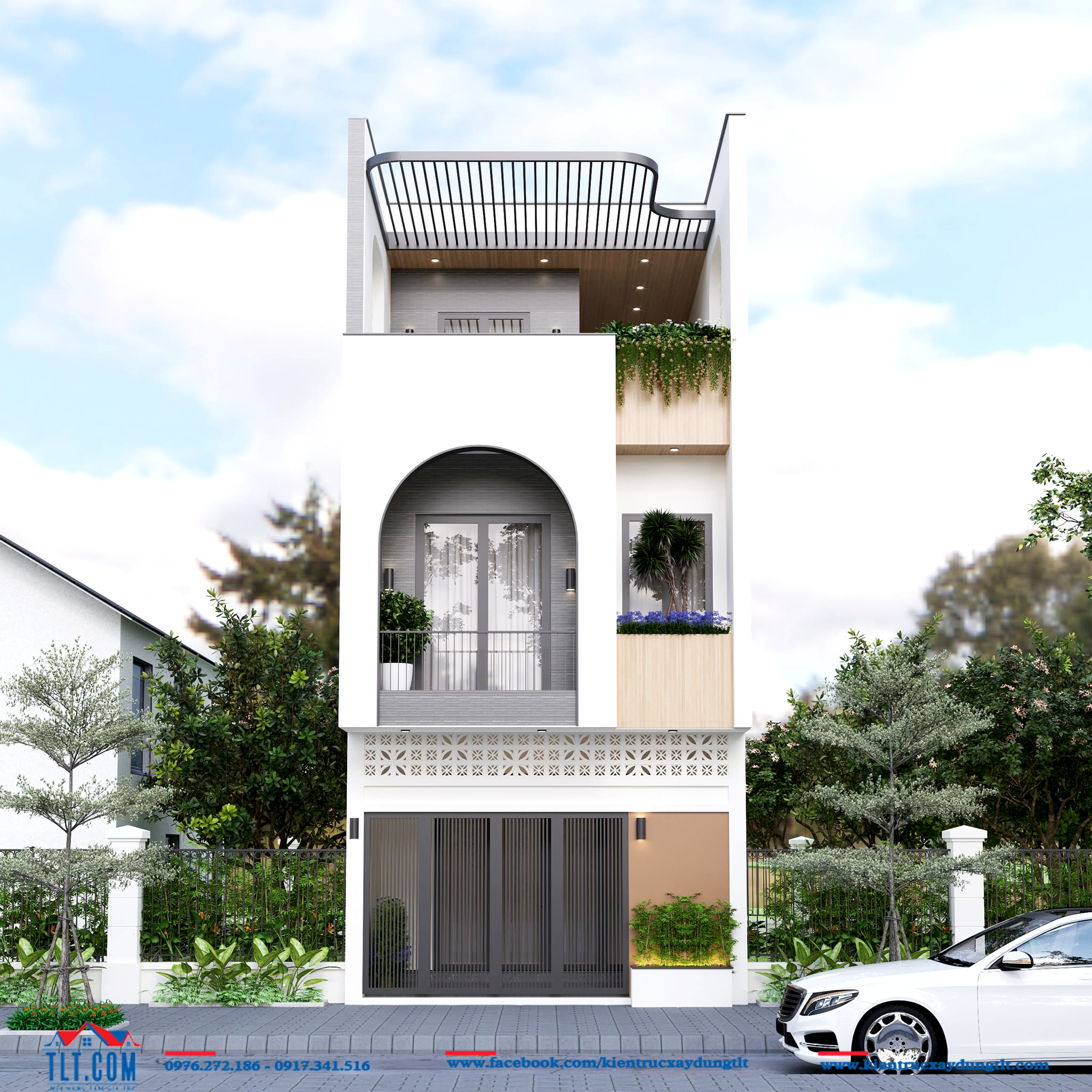 Mẫu nh&agrave; 3 tầng hiện đại 