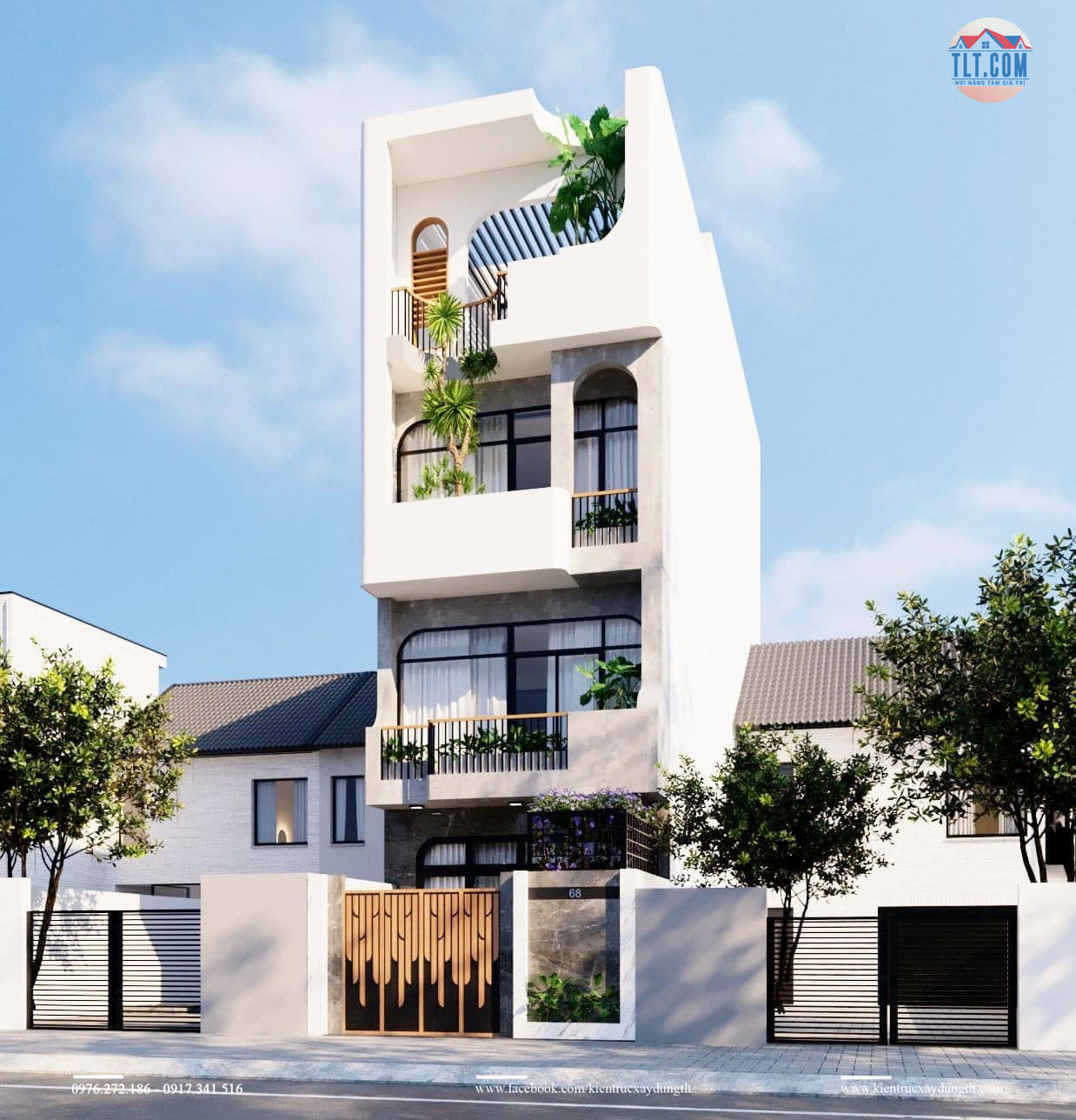 Nhà 1 trệt 2 lầu