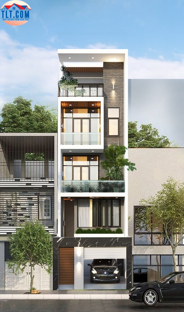 Nh&agrave; phố 4 tầng hiện đại diện t&iacute;ch nhỏ