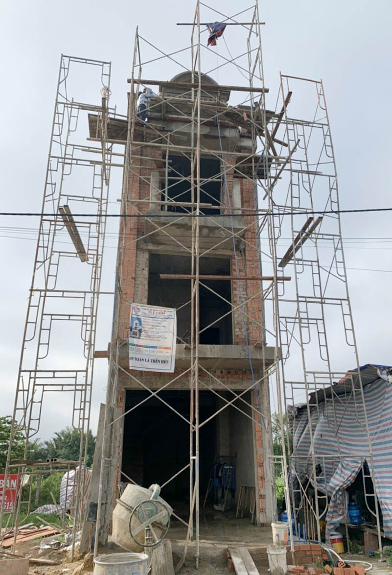 Thi công phần thô căn nhà phố tân cổ điển 3 tầng