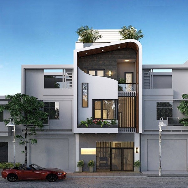 Mẫu nhà 3 tầng có gara xe