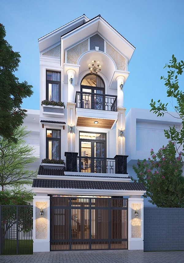 Mẫu nhà 3 tầng có gara xe