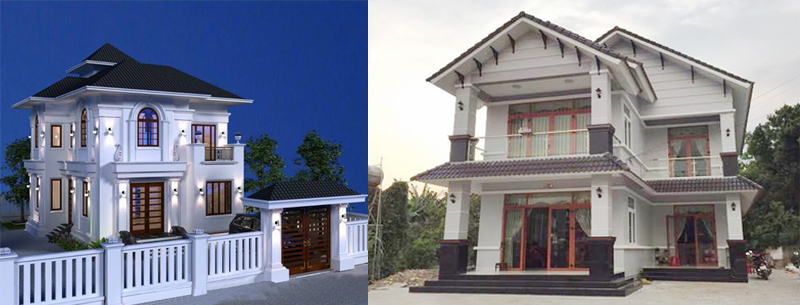 Chi phí x&acirc;y biệt thự 1 trệt 1 lầu