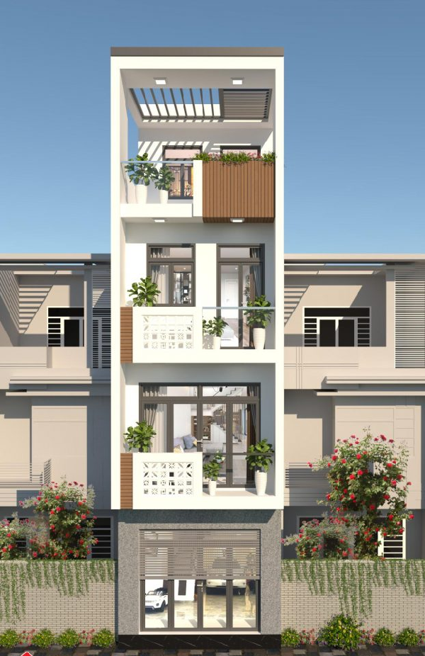 Nh&agrave; 1 trệt 2 lầu c&oacute; s&acirc;n thượng