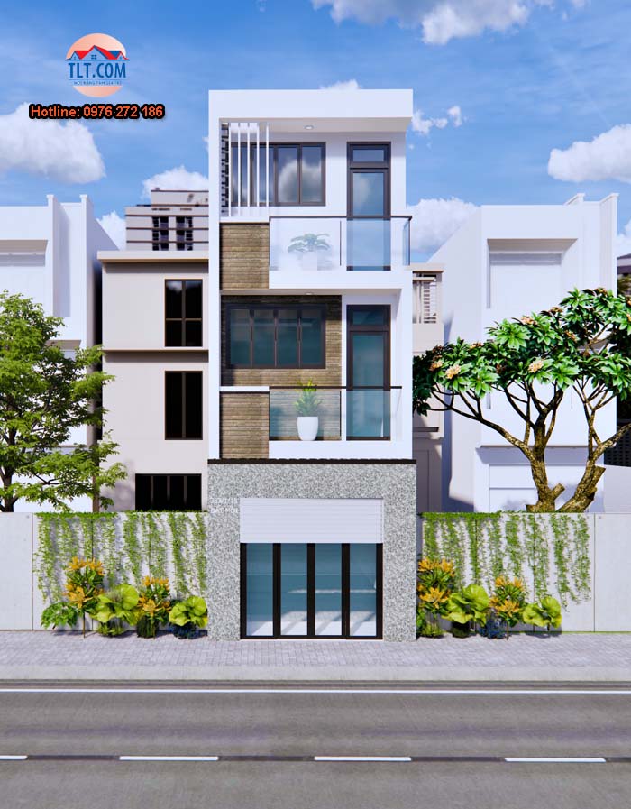 Mẫu nh&agrave; phố hiện đại 1 trệt 2 lầu 
