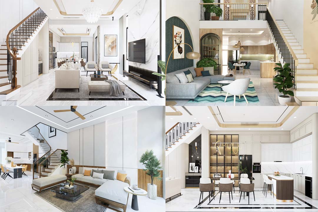 Nội thất nh&agrave; ống c&oacute; g&aacute;c lửng