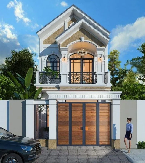 Mẫu nh&agrave; phố 1 trệt 1 lầu mặt tiền 5m 2 đẹp