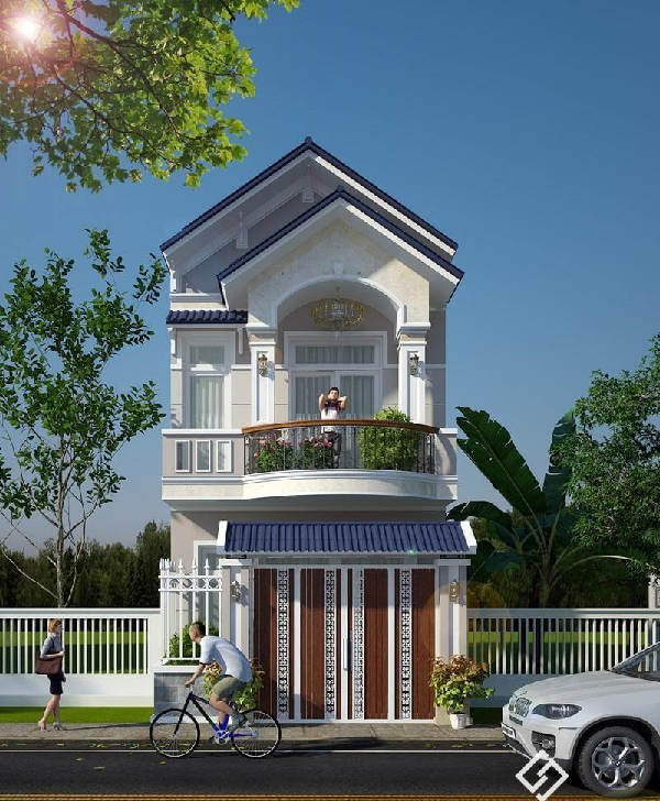 Mẫu nh&agrave; phố 1 trệt 1 lầu mặt tiền 5m 3 đẹp