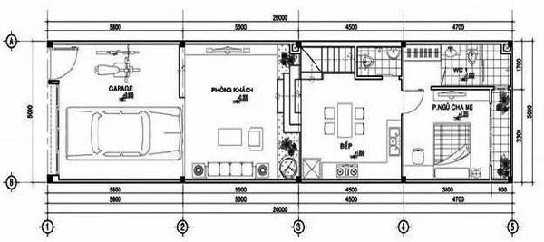 Bản vẽ mặt bằng c&ocirc;ng năng nh&agrave;