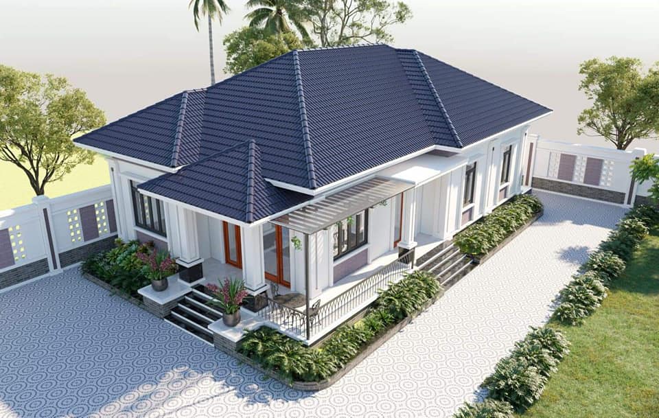 Mẫu thiết kế nh&agrave; cấp 4 m&aacute;i nhật